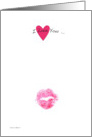 I Love you Valentine Birthday Kiss for Husband card