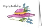 Happy Birthday Girlfriend Pink Hat card