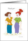 Thank you, friend card with two girlfriends card