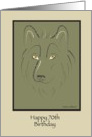 Happy 70th Birthday Indian Wolf card