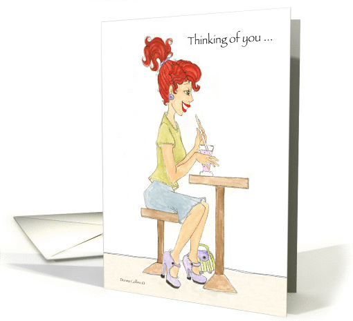 You make me smile soda girl card (1157058)
