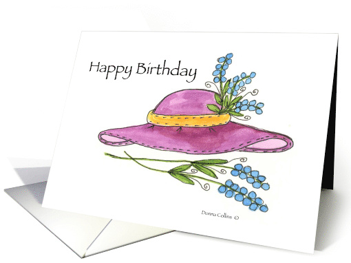 Happy Birthday Girlfriend Pink Hat card (1264346)