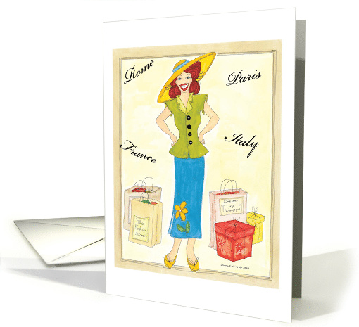 Bon Voyage, Lady with packages,Travel card (836413)