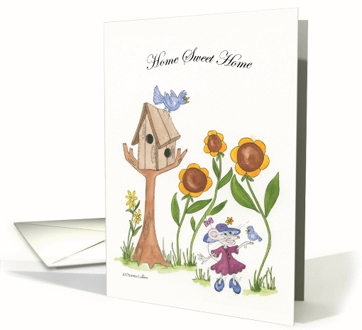 Bird house with two little blue birds Home Sweet Home card (842239)