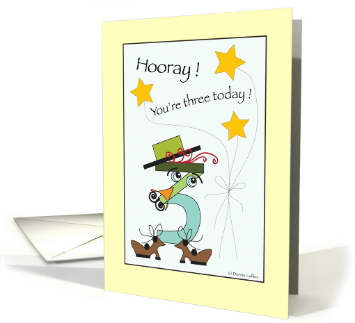 Number three with hat and shoes card (890618)