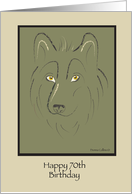 Happy 70th Birthday Indian Wolf card
