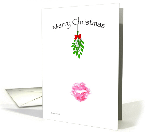 Merry Christmas Mistletoe Kiss card (989529)
