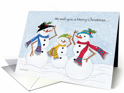 Christmas Snowman Family card (990261)