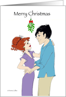 Christmas Mistletoe Couple card