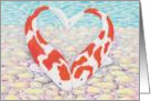 Koi fish make a Valentine heart card