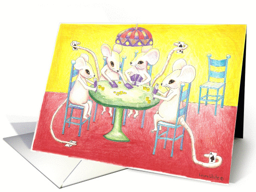 Poker game at the mouse house. card (855877)