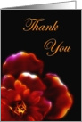 Thank You Red Glow Flower Black BG card