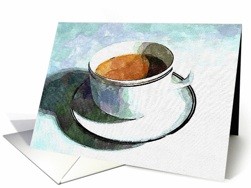Tea Cup and Saucer Watercolor card (938918)