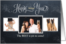 Chalkboard Starlight New Year Photo Card