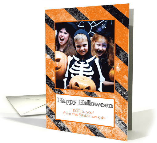 Halloween Grunge Stripes Photo card (972123)