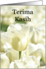 Terima Kasih Thank you in Malay and Indonesian - White Tulips card