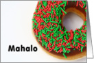 Mahalo means Thank You in Hawaiian - Doughnut card