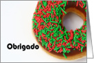 Obrigado means Thank You in Portuguese - Doughnut card