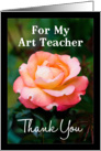 For my art Teacher, Thank you - Orange Rose card