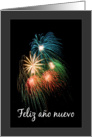 Happy New Year in Spanish Feliz Ao Nuevo - Fireworks card