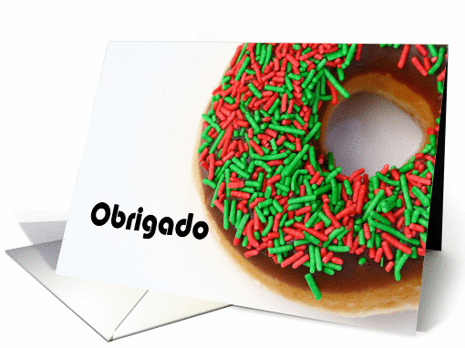 Obrigado means Thank You in Portuguese - Doughnut card (845035)