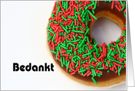 Bedankt means Thank You in Dutch - Doughnut card