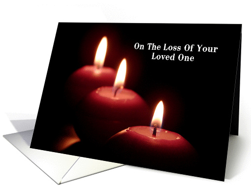On The Loss Of Your Loved One - 3 Burning candles card (846009)