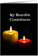 My Heartfelt Condolences, burning candles card