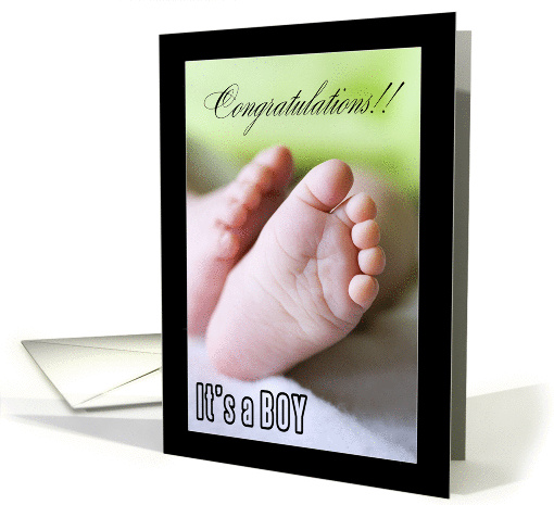 Congratulations It's a boy - baby feet card (850568)