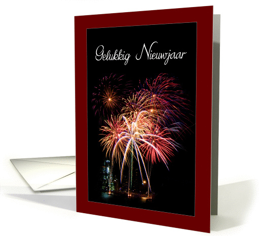 Happy New Year in Dutch gelukkig nieuwjaar - Fireworks card (853291)
