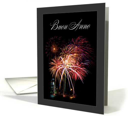 Happy New Year in Italian Buon anno - Fireworks card (853700)