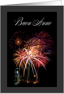 Happy New Year in Italian Buon anno - Fireworks card