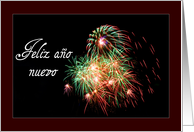 Happy New Year in Spanish Feliz Ao Nuevo - Fireworks card