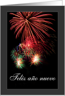 Happy New Year in Spanish Feliz Ao Nuevo - Fireworks card