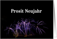Happy New Year in German Prosit Neujahr - Fireworks card