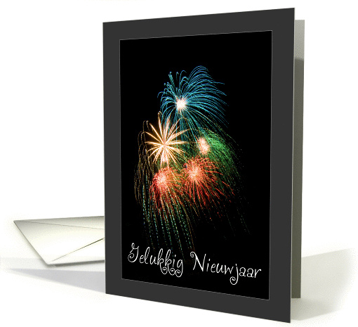 Happy new year in Dutch Gelukkig NieuwJaar - Fireworks card (854132)