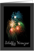 Happy new year in Dutch Gelukkig NieuwJaar - Fireworks card