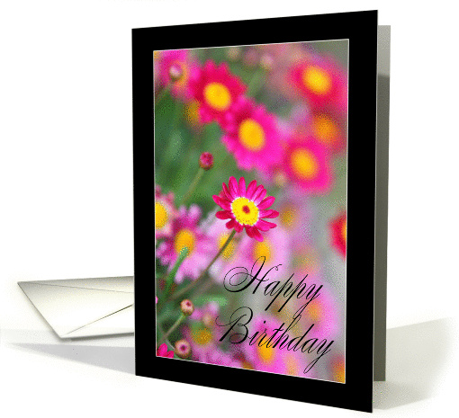 Happy Birthday - Pink daisy card (861695)