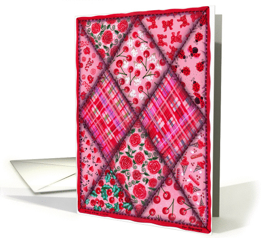 Cherry Red Quilt card (838366)