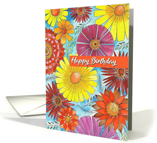Bright Birthday Flowers card (1761496)