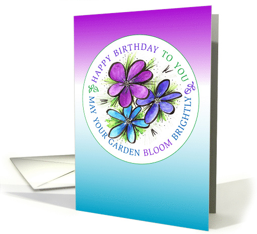 Bright Flowers and Garden Themed Birthday card (941762)