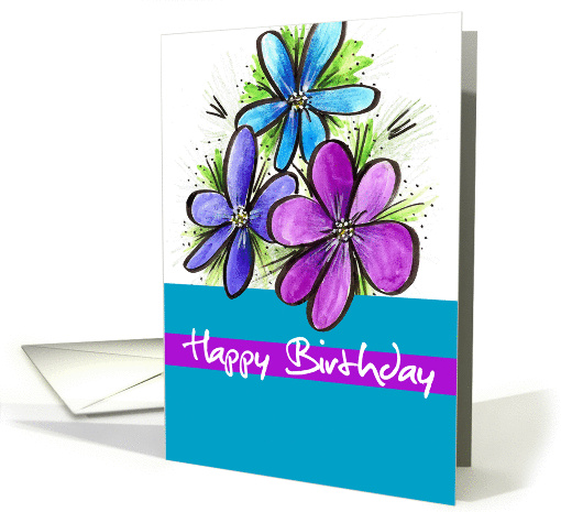 Bright Birthday Flowers for a Friend card (941787)