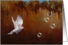 Release, a doven with bubbles painting by Adam Thomas card