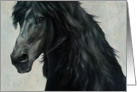 Smoke Friesian Horse Painting card