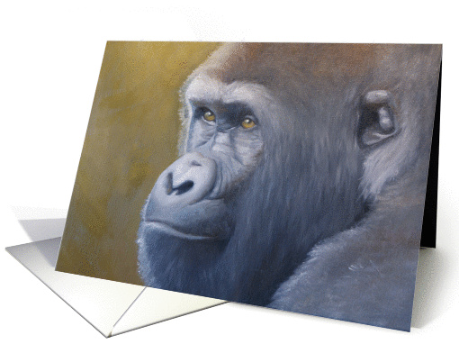 A portrait of Taz the gorilla by Adam Thomas card (840403)
