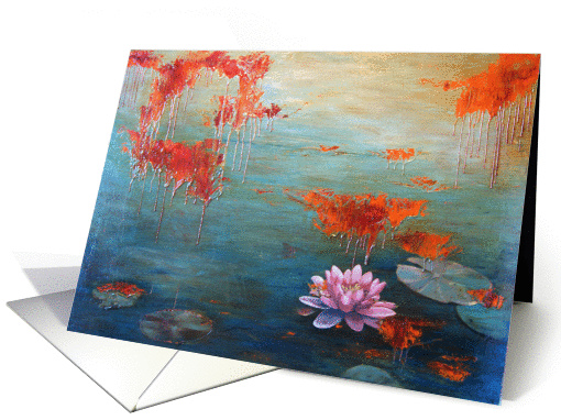 Lily Pond, a painting by Adam Thomas card (840409)