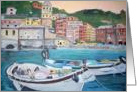 Vernazza Harbor Greetings Card