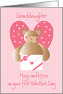 First Valentine’s Day for Granddaughter with teddy bear and hearts card