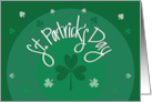Hand Lettered St. Patrick’s Day with Garden of Green Shamrocks card