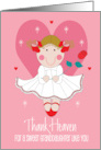 Hand Lettered Valentine for Granddaughter Thank Heaven Girl with Rose card